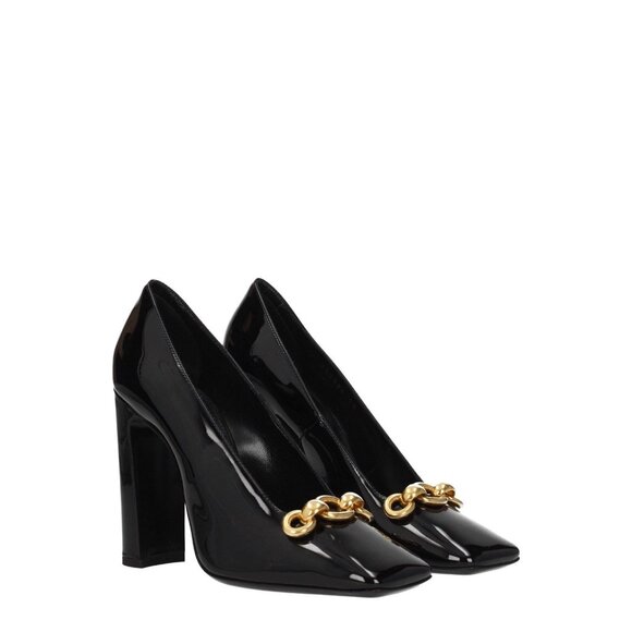 Saint Laurent Swing 110 Heels Nero Black Patent Leather - Picture 1 of 10